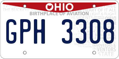 OH license plate GPH3308