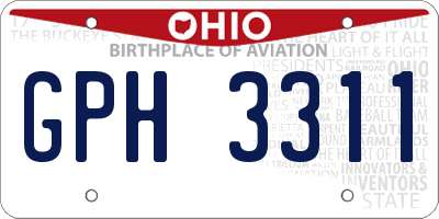 OH license plate GPH3311