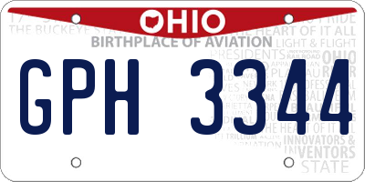 OH license plate GPH3344