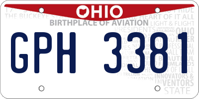OH license plate GPH3381