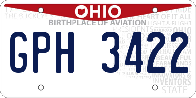 OH license plate GPH3422