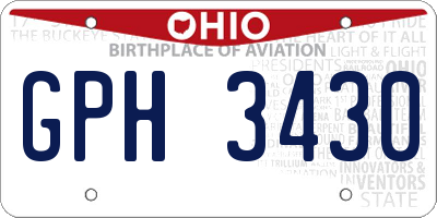 OH license plate GPH3430