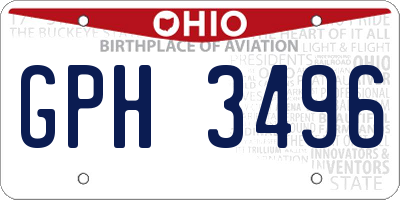 OH license plate GPH3496