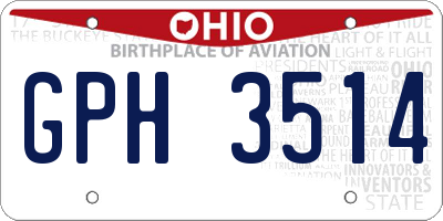 OH license plate GPH3514