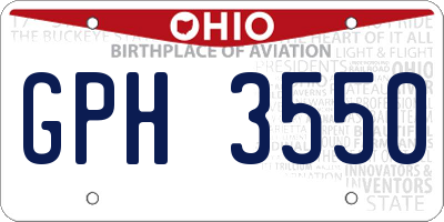 OH license plate GPH3550