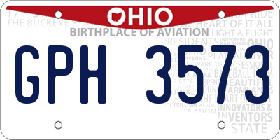 OH license plate GPH3573