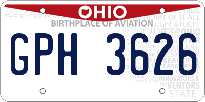 OH license plate GPH3626