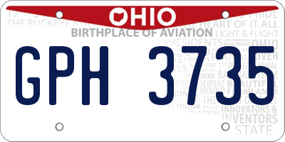 OH license plate GPH3735