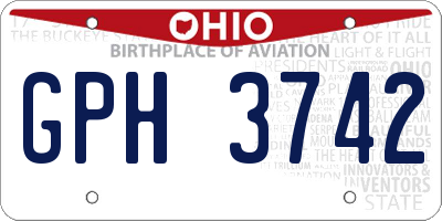 OH license plate GPH3742