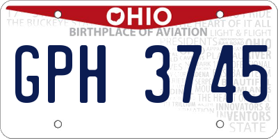 OH license plate GPH3745