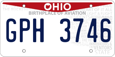 OH license plate GPH3746