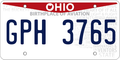 OH license plate GPH3765