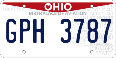 OH license plate GPH3787