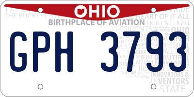 OH license plate GPH3793