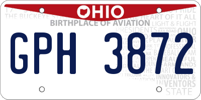 OH license plate GPH3872