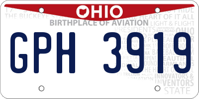 OH license plate GPH3919