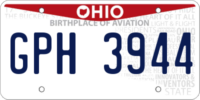 OH license plate GPH3944