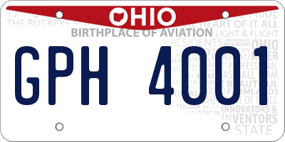 OH license plate GPH4001