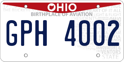 OH license plate GPH4002