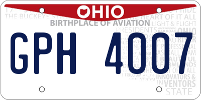 OH license plate GPH4007