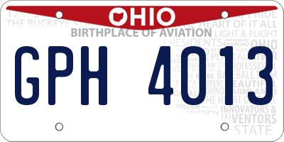 OH license plate GPH4013