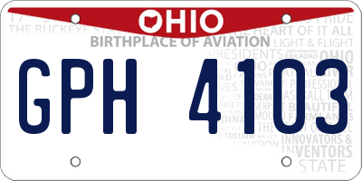 OH license plate GPH4103