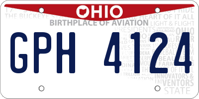 OH license plate GPH4124