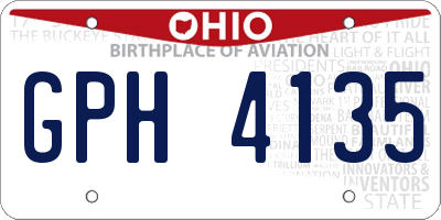 OH license plate GPH4135