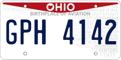 OH license plate GPH4142