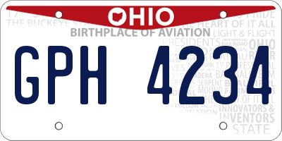 OH license plate GPH4234