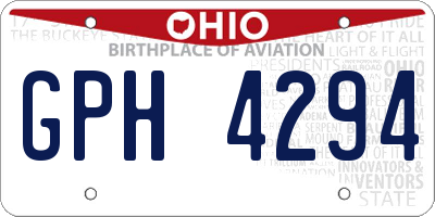 OH license plate GPH4294