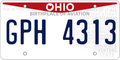 OH license plate GPH4313