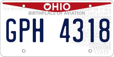 OH license plate GPH4318
