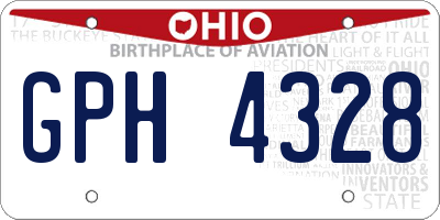 OH license plate GPH4328