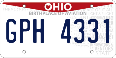 OH license plate GPH4331