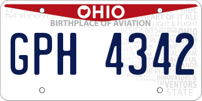 OH license plate GPH4342