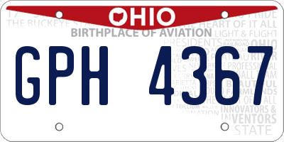 OH license plate GPH4367