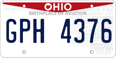 OH license plate GPH4376