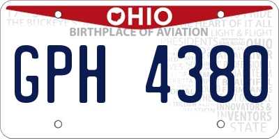 OH license plate GPH4380