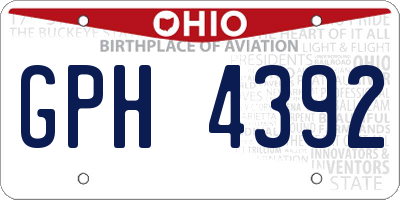 OH license plate GPH4392