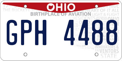 OH license plate GPH4488
