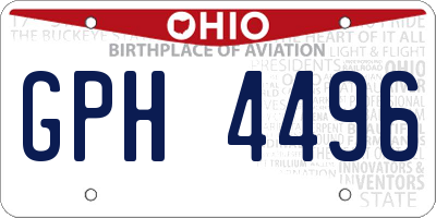 OH license plate GPH4496