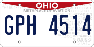 OH license plate GPH4514