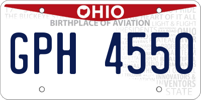 OH license plate GPH4550