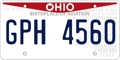OH license plate GPH4560