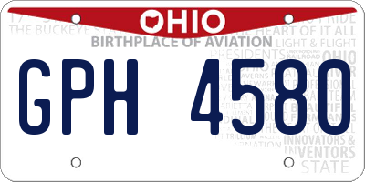 OH license plate GPH4580