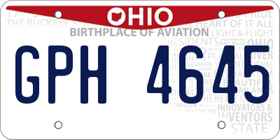 OH license plate GPH4645