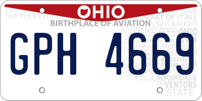 OH license plate GPH4669