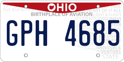 OH license plate GPH4685