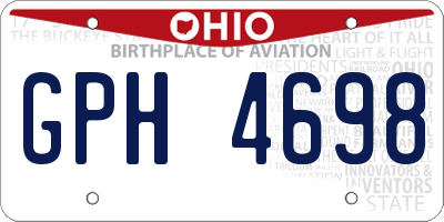 OH license plate GPH4698